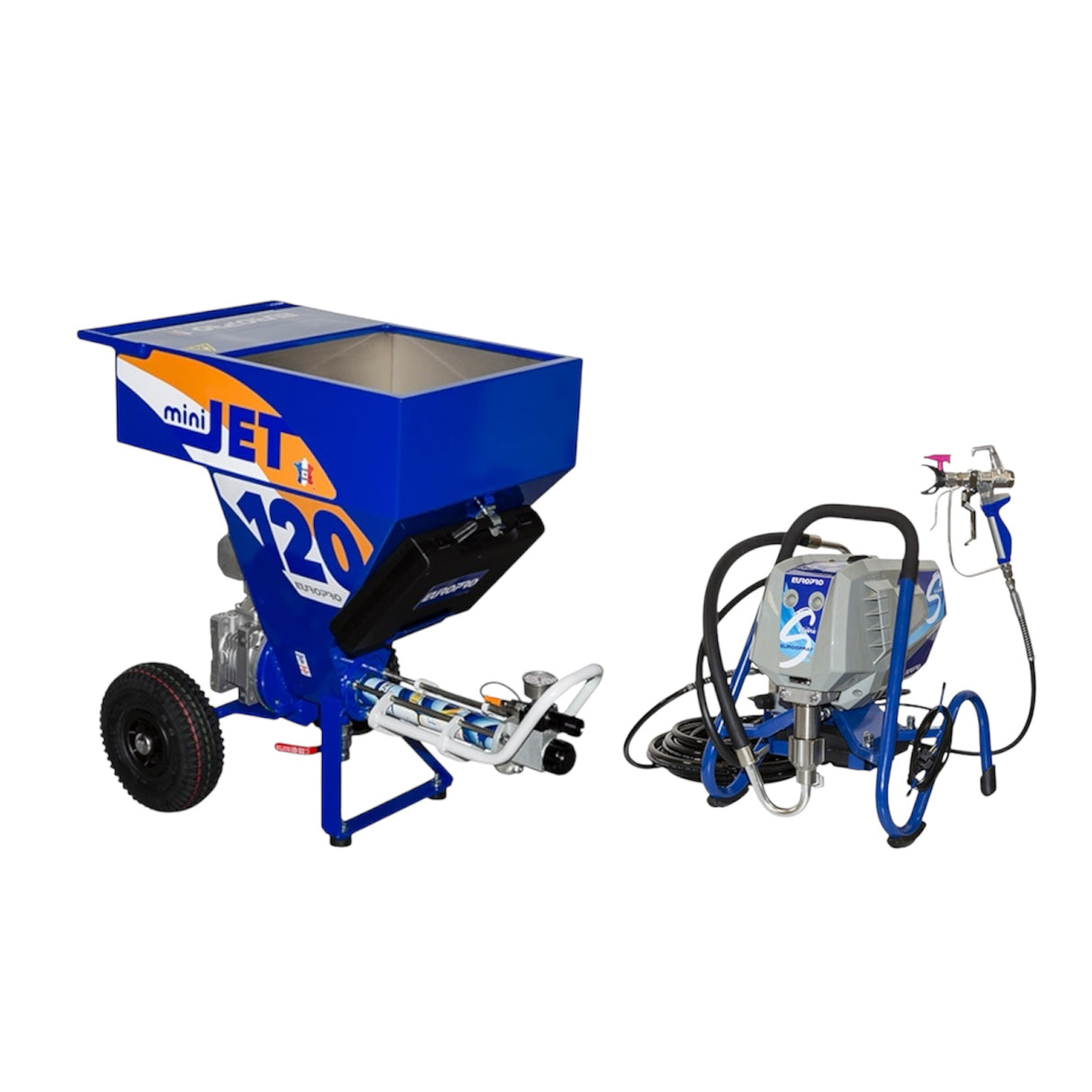 Pachet POMPA DE GLETUIT EUROMAIR MINIJET 120 + Pompa de zugravit Eurospray Mini S