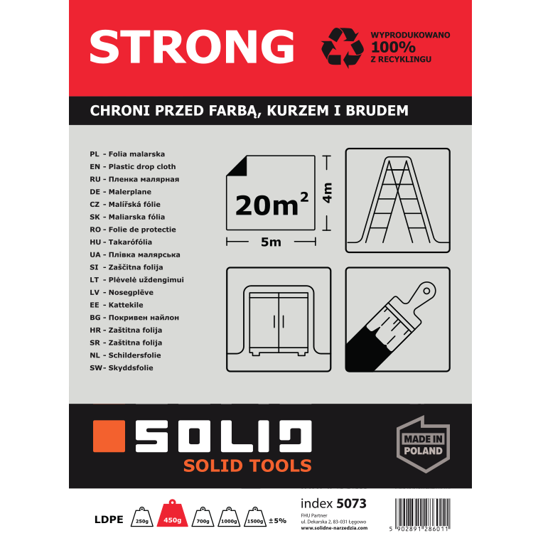 Folie Mascare Strong Solid 4x5m