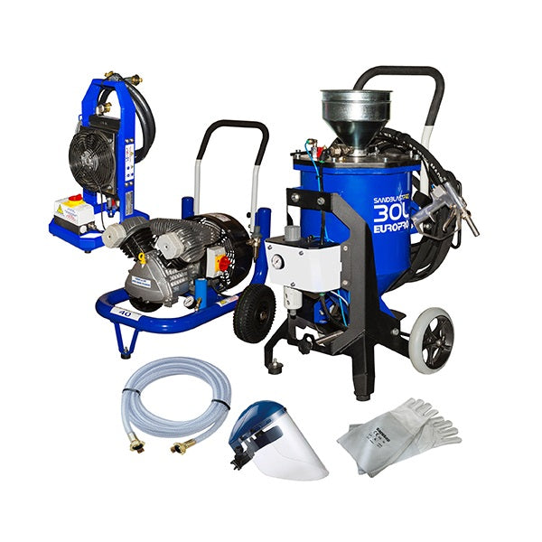 KIT PENTRU SABLARE SANDBLASTPRO 30L + E 40 SANDBLASTING UNIT + AIR COOLER