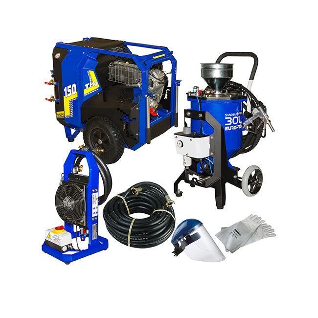 KIT PENTRU SABLARE SANDBLASTPRO 30L + E 150 TH SANDBLASTING UNIT + AIR COOLER